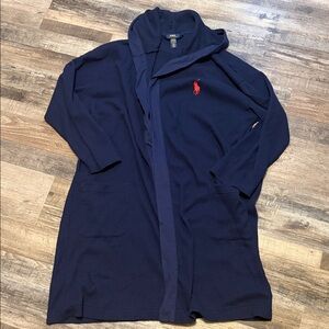 Ralph Lauren Men’s Navy Hooded Open-Front Robe size L XL